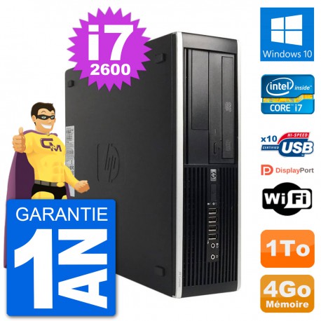 PC HP 8200 Elite SFF Intel i7-2600 RAM 4Go Disque Dur 1To Windows 10 Wifi