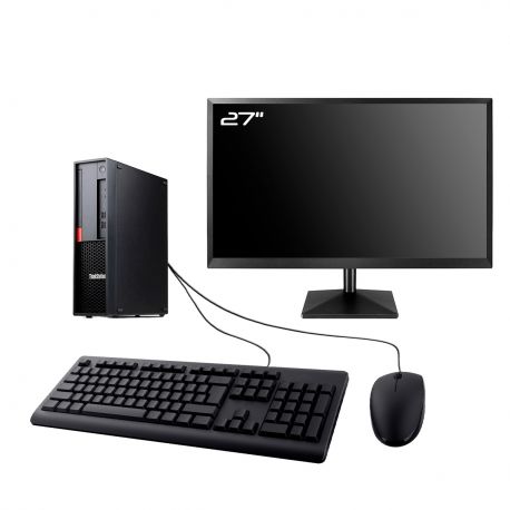 PC Lenovo P330 SFF Ecran 27" Intel I5-8400 RAM 8Go SSD 480Go Wifi W11