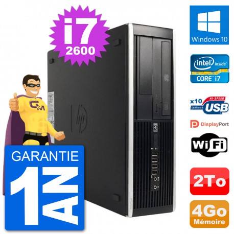 PC HP 8200 Elite SFF Intel i7-2600 RAM 4Go Disque Dur 2To Windows 10 Wifi