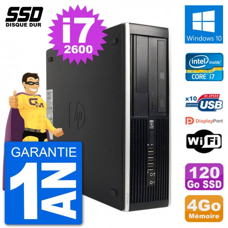 PC HP 8200 Elite SFF Intel i7-2600 RAM 4Go SSD 120Go Windows 10 Wifi