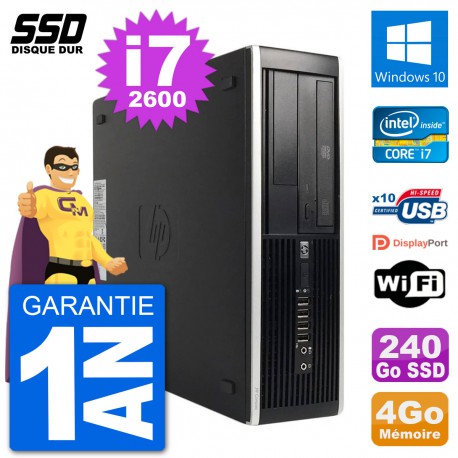 PC HP 8200 Elite SFF Intel i7-2600 RAM 4Go SSD 240Go Windows 10 Wifi