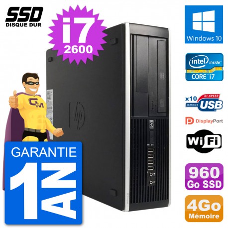 PC HP 8200 Elite SFF Intel i7-2600 RAM 4Go SSD 960Go Windows 10 Wifi