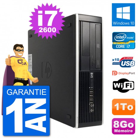 PC HP 8200 Elite SFF Intel i7-2600 RAM 8Go Disque Dur 1To Windows 10 Wifi