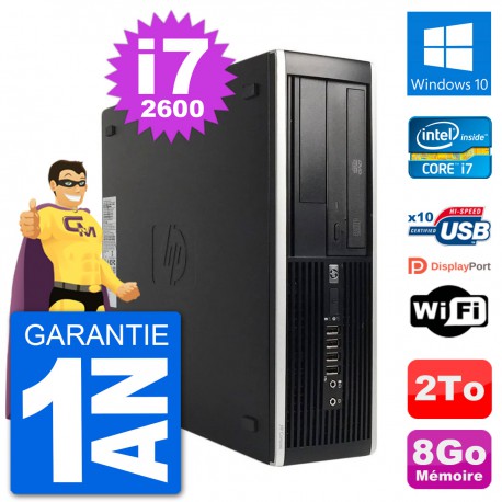 PC HP 8200 Elite SFF Intel i7-2600 RAM 8Go Disque Dur 2To Windows 10 Wifi