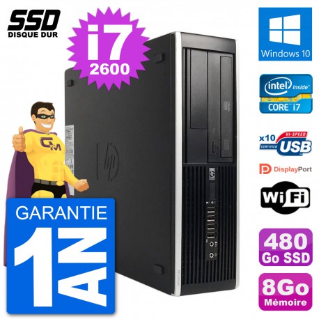 PC HP 8200 Elite SFF Intel i7-2600 RAM 8Go SSD 480Go Windows 10 Wifi