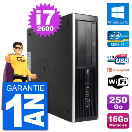 PC HP 8200 Elite SFF Intel i7-2600 RAM 16Go Disque Dur 250Go Windows 10 Wifi