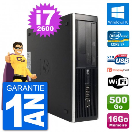 PC HP 8200 Elite SFF Intel i7-2600 RAM 16Go Disque Dur 500Go Windows 10 Wifi