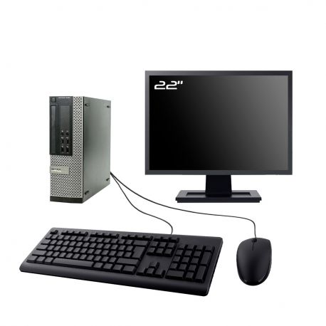PC Dell Optiplex 9020 SFF Ecran 22" Intel I5-4430 RAM 8Go SSD 4To Wifi W11