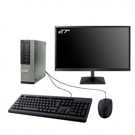 PC Dell Optiplex 9020 SFF Ecran 27" Intel I7-4770 RAM 32Go SSD 250Go Wifi W11