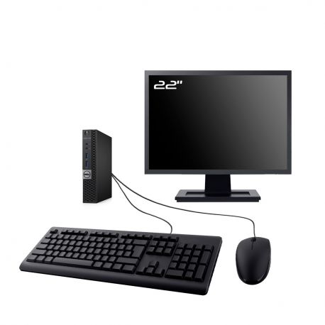 PC Dell 7040 Micro Ecran 22" Intel I3-6100T RAM 32Go SSD 4To Wifi W11