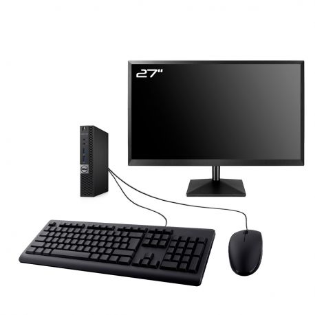 PC Dell 7040 Micro Ecran 27" Intel I3-6100T RAM 8Go SSD 2To Wifi W11