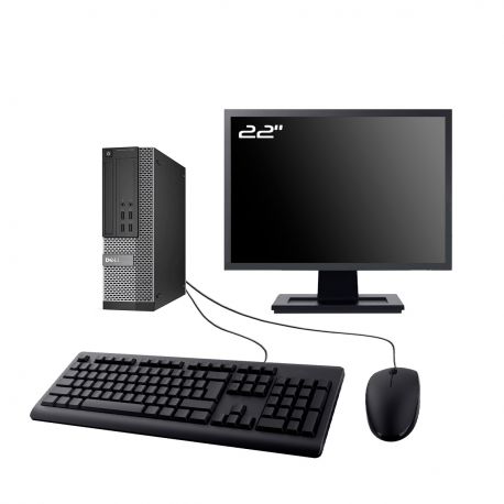 PC Dell Optiplex 7020 SFF Ecran 22" Intel I7-4770 RAM 32Go SSD 2To Wifi W11