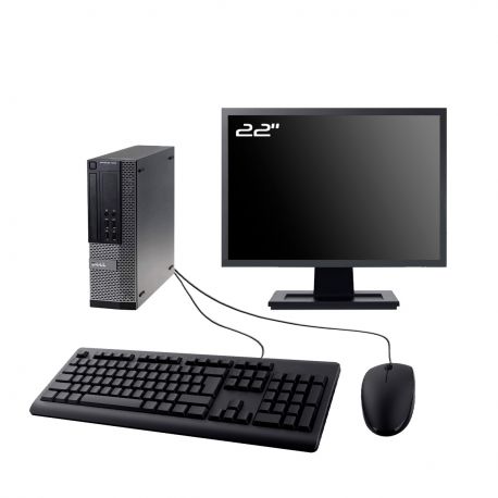 PC Dell Optiplex 7010 SFF Ecran 22" Intel I7-3770 RAM 32Go SSD 4To Wifi W11