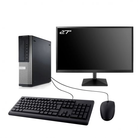 PC Dell Optiplex 7010 DT Ecran 27" Intel I5-3470 RAM 32Go SSD 250Go Wifi W11