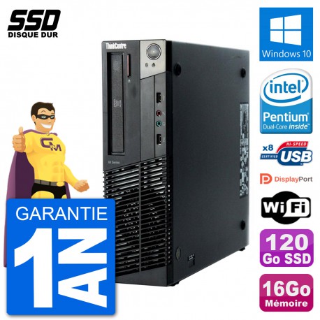 PC Lenovo ThinkCentre M92p SFF Intel G630 RAM 16Go SSD 120Go Windows 10 Wifi