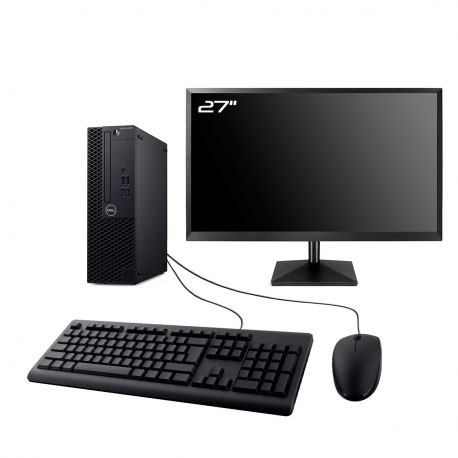 PC Dell Optiplex 3070 SFF Ecran 27" Intel I7-8700 RAM 16Go SSD 250Go HDMI Wifi W11