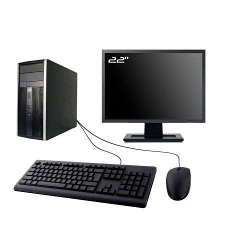 PC HP Compaq Pro 6300 CMT Ecran 22" Intel I7-3770 RAM 32Go SSD 4To Wifi W11