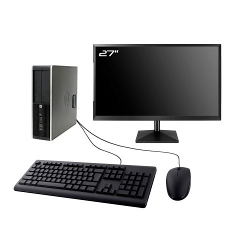 PC HP Compaq 6300 SFF Ecran 27" Intel I5-3470 RAM 16Go SSD 250Go Wifi W11