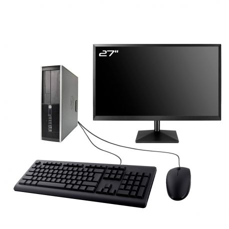 PC HP Compaq 6200 Pro SFF Ecran 27" Intel I7-2600 RAM 16Go SSD 250Go Wifi W11