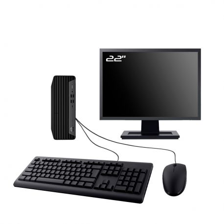 PC HP EliteDesk 805 G6 SFF Ecran 22" AMD Ryzen 4650G RAM 64Go SSD 4To Wifi W11