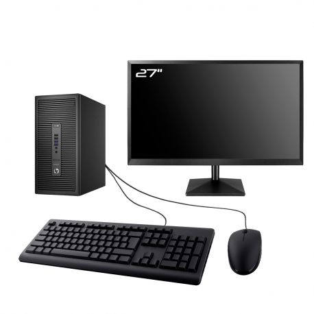 PC HP ProDesk 600 G2 MT Ecran 27" Intel I7-6700 RAM 32Go SSD 2To Wifi W11