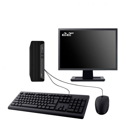 PC HP 400 G7 SFF Ecran 22" Intel I3-10100 RAM 8Go SSD 4To HDMI Wifi W11