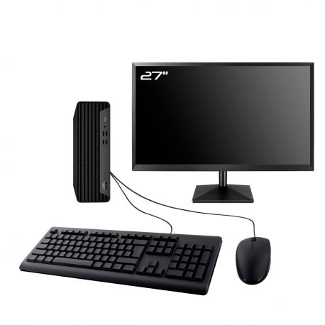 PC HP 400 G7 SFF Ecran 27" Intel I7-10700 RAM 8Go SSD 240Go HDMI Wifi W11
