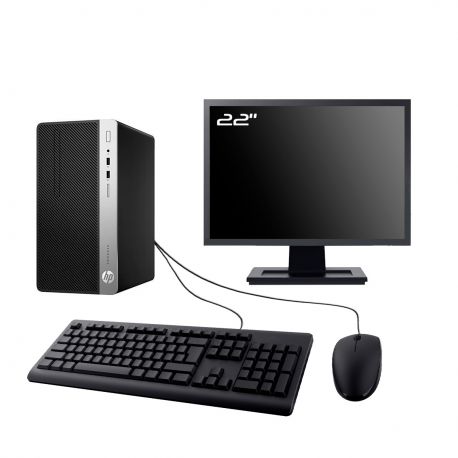 PC HP ProDesk 400 G4 MT Ecran 22" Intel G4400 RAM 16Go SSD 250Go Wifi W11
