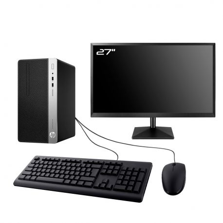 PC HP ProDesk 400 G4 MT Ecran 27" Intel I3-6100 RAM 16Go SSD 2To Wifi W11