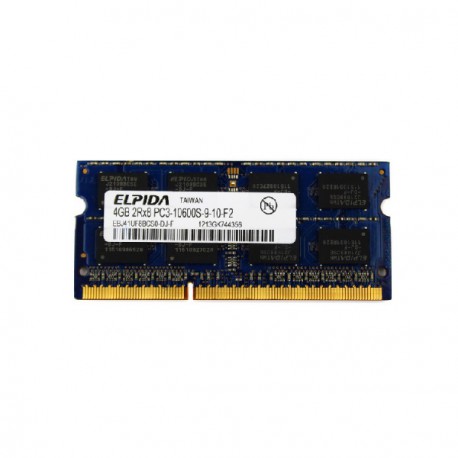 Barrette Mémoire RAM Sodimm 4Go DDR3 PC3-10600S Elpida EBJ41UF8BCS0-DJ-F CL11