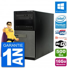 PC Tour Dell 7020 Intel Pentium G3220 RAM 16Go Disque Dur 500Go Windows 10 Wifi