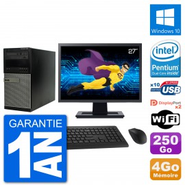 PC Tour Dell 7020 Ecran 27" Intel G3220 RAM 4Go Disque 250Go Windows 10 Wifi