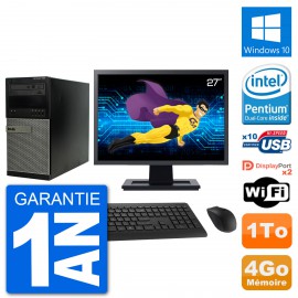 PC Tour Dell 7020 Ecran 27" Intel G3220 RAM 4Go Disque 1To Windows 10 Wifi