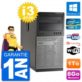 PC Tour Dell 7020 Intel Core i3-4130 RAM 8Go Disque Dur 1To Windows 10 Wifi