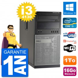 PC Tour Dell 7020 Intel Core i3-4130 RAM 16Go Disque Dur 1To Windows 10 Wifi