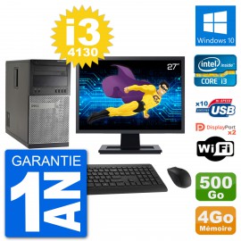 PC Tour Dell 7020 Ecran 27" Intel i3-4130 RAM 4Go Disque 500Go Windows 10 Wifi
