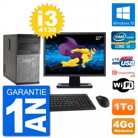 PC Tour Dell 7020 Ecran 27" Intel i3-4130 RAM 4Go Disque 1To Windows 10 Wifi