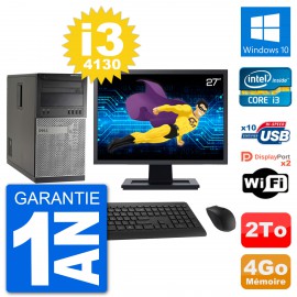 PC Tour Dell 7020 Ecran 27" Intel i3-4130 RAM 4Go Disque 2To Windows 10 Wifi