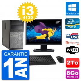 PC Tour Dell 7020 Ecran 27" Intel i3-4130 RAM 8Go Disque 2To Windows 10 Wifi