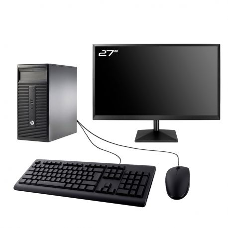 PC HP 280 G1 MT Ecran 27" Intel I5-4430 RAM 16Go SSD 500Go Wifi W11