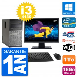 PC Tour Dell 7020 Ecran 27" Intel i3-4130 RAM 16Go Disque 1To Windows 10 Wifi