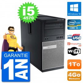 PC Tour Dell 7020 Intel Core i5-4570 RAM 4Go Disque Dur 1To Windows 10 Wifi