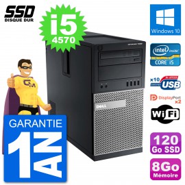 PC Tour Dell 7020 Intel Core i5-4570 RAM 8Go SSD 120Go Windows 10 Wifi