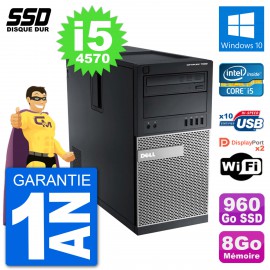 PC Tour Dell 7020 Intel Core i5-4570 RAM 8Go SSD 960Go Windows 10 Wifi