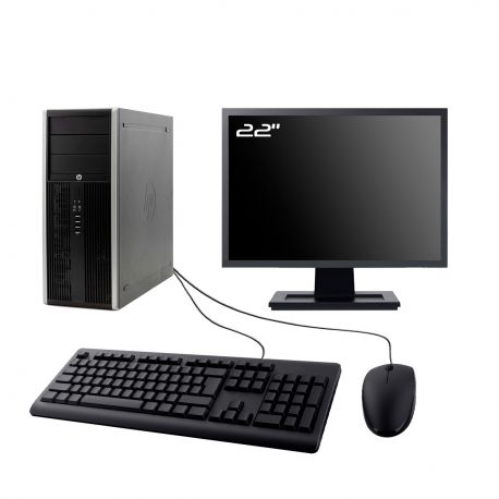 PC HP Elite 8300 MT Ecran 22" Intel I7-3770 RAM 8Go SSD 4To Wifi W11