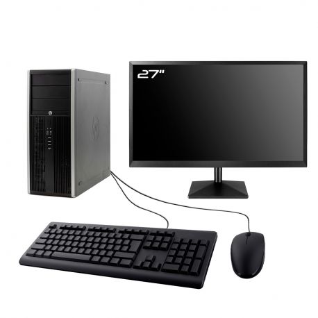 PC HP Elite 8300 MT Ecran 27" Intel I3-3220 RAM 32Go SSD 2To Wifi W11