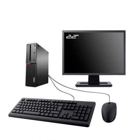 PC Lenovo ThinkCentre M700 SFF Ecran 22" Intel G4400 RAM 16Go SSD 2To Wifi W11