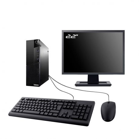 PC Lenovo M83 SFF Ecran 22" Intel I3-4130 RAM 32Go SSD 250Go Wifi W11