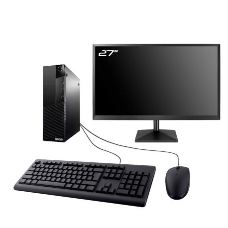 PC Lenovo M83 SFF Ecran 27" Intel I5-4430 RAM 16Go SSD 500Go Wifi W11