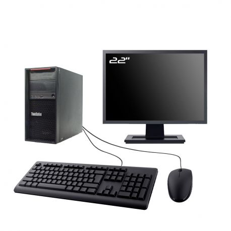 PC Lenovo P310 MT Ecran 22" Intel I7-6700 RAM 8Go SSD 2To Wifi W11